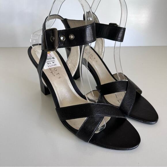 Talbots Black Leather Sandals 8.5 - Picture 1 of 14